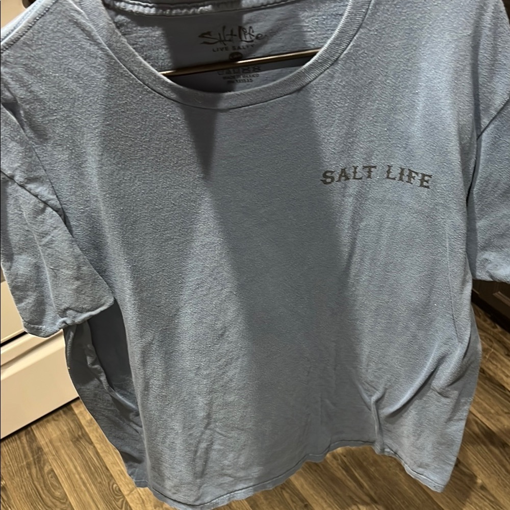 Salt Life Blue Gray Fitted Short Sleeve Tee